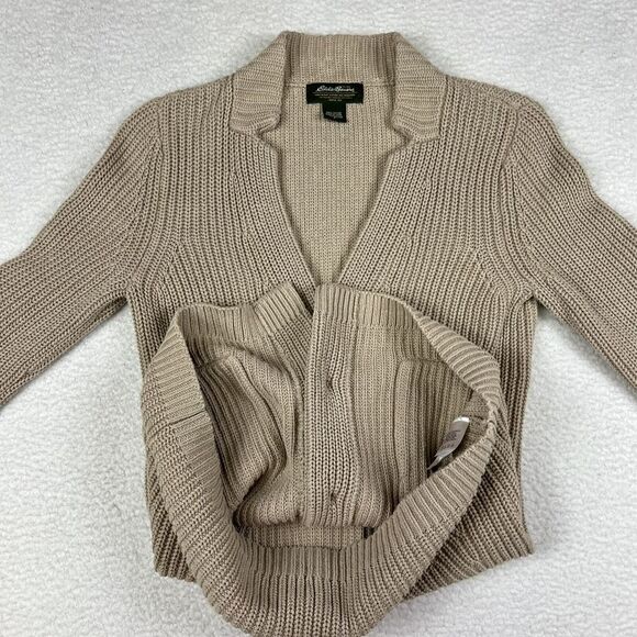 Vtg Eddie Bauer Cardigan Sweater Womens Small Chunky Knit Button Front Y2K - Picture 6 of 15